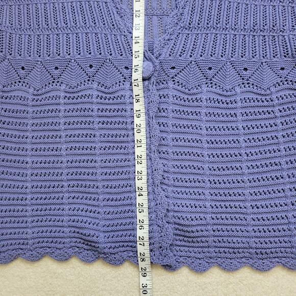 NWT JM Collection Woman 2X Short Sleeve Open Loose Knit Sweater1 Button V-Neck - Picture 6 of 9